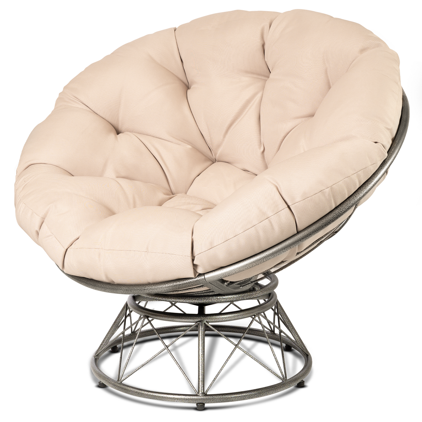 theVIEs Premium Oversized Papasan Chair – 48'' Cream Cushion
