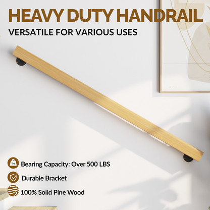 theVIEs Premium Solid Wood Handrails for Indoor Stairs, Handling Over 500 pounds