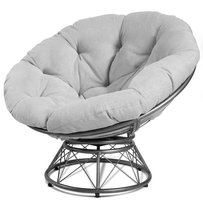 theVIEs Premium Oversized Papasan Chair – 48'' Grey Cushion