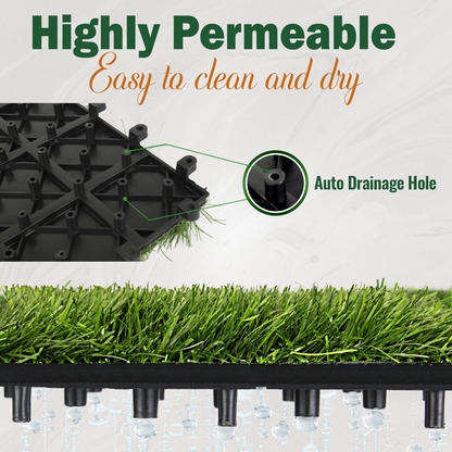 theVIEs Artificial Grass Tiles – 12"x12" Interlocking Turf Squares