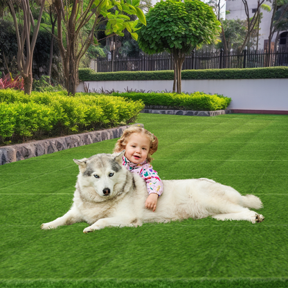 theVIEs Artificial Grass Tiles – 12"x12" Interlocking Turf Squares